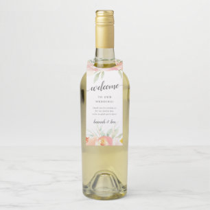 Étiquettes Pour Bouteilles Accueil Airy Floral Mariage