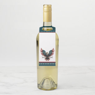 Étiquettes Pour Bouteilles Aigle rustique patriotique américain/américain cha