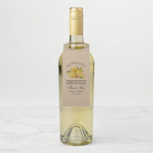 Étiquettes Pour Bouteilles Aquarelle Lemons Limoncello Merci Kraft