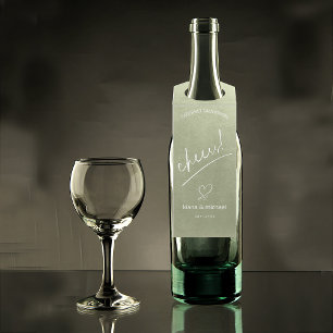 Étiquettes Pour Bouteilles Aquarelle Mariage Cheers Sage Green ID786
