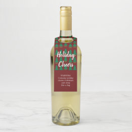 Étiquettes Pour Bouteilles Automne Hiver Rustique Rouge drôle Vacances