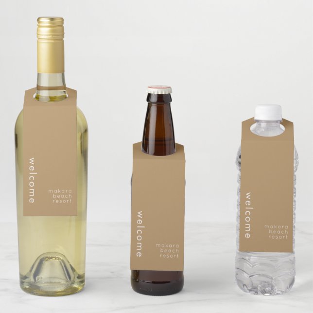 Étiquettes Pour Bouteilles Balise de cintre de bouteille d'accueil minimale (En situation)