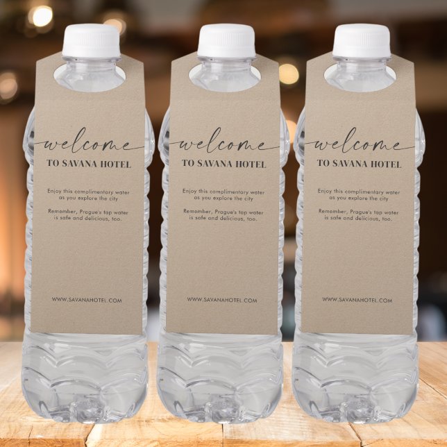 Étiquettes Pour Bouteilles Balises de bienvenue personnalisées pour l'hôtel (Créateur téléchargé)