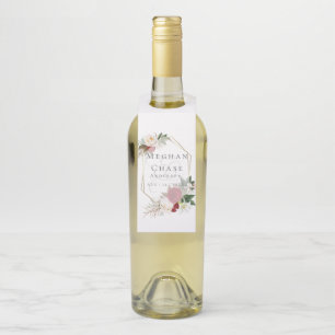 Étiquettes Pour Bouteilles Balises mariage Drink   Fleurs rouges bordeaux