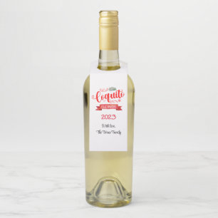 Étiquettes Pour Bouteilles Bannière rouge Coquito Feliz Navidad Bottle Hanger