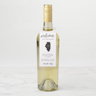 Étiquettes Pour Bouteilles Bienvenue au mariage dans l'Illinois