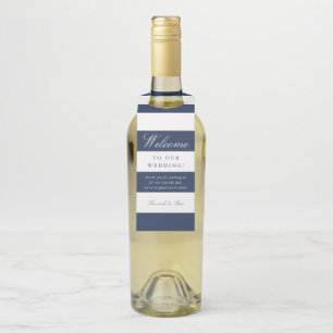 Étiquettes Pour Bouteilles Bienvenue au Mariage de la marine et de la bande b