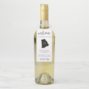 Étiquettes Pour Bouteilles Bienvenue au mariage de l'État de Rhode Island