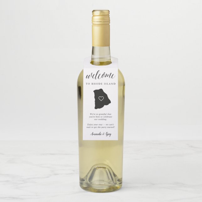Étiquettes Pour Bouteilles Bienvenue au mariage de l'État de Rhode Island (Sur bouteille)
