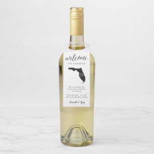 Étiquettes Pour Bouteilles Bienvenue au Mariage d'État de Floride