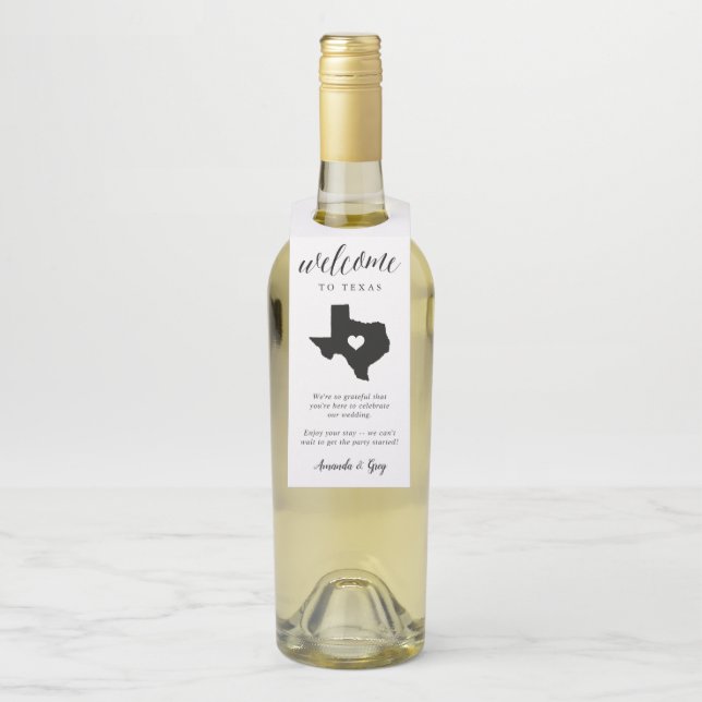 Étiquettes Pour Bouteilles Bienvenue au Mariage du Texas (Sur bouteille)