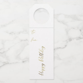 Étiquettes Pour Bouteilles Birthday Gold Personalized Bottle Hanger Tags