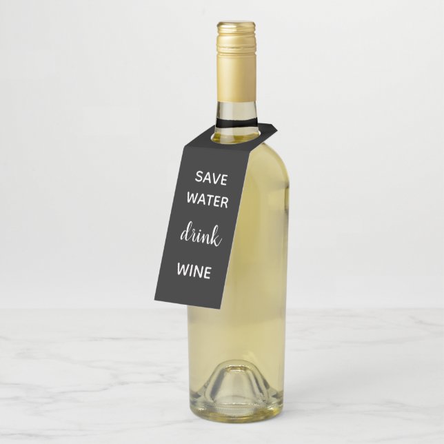 Étiquettes Pour Bouteilles Blanc amusant et simple sur la balise de bouteille (Incliné)
