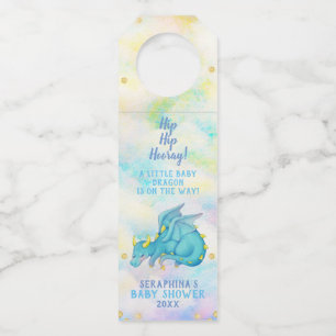 Étiquettes Pour Bouteilles Bleu Baby shower Dragon Bleu Tags de cintre