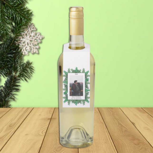 Étiquettes Pour Bouteilles Branches d'arbre de Noël Photo (Créateur téléchargé)