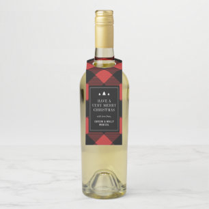 Étiquettes Pour Bouteilles Buffalo Check Plaid Noël cadeau personnalisé