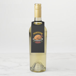 Étiquettes Pour Bouteilles Cadeau de dîner de dinde de la bande Friendsgiving
