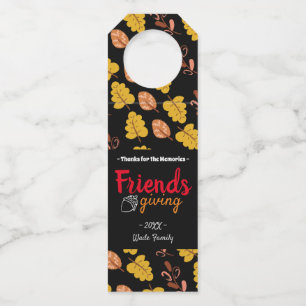 Étiquettes Pour Bouteilles Cadeau de Friendsgiving merci