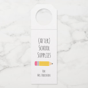 Étiquettes Pour Bouteilles Cadeau pour l'enseignant Fournitures après l'école