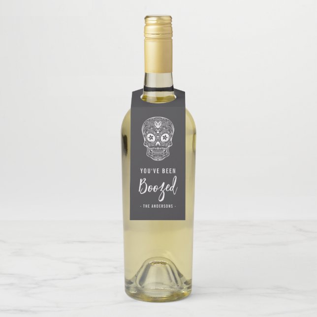 Étiquettes Pour Bouteilles Calavera Crâne Vous Avez Été Arrosé Halloween (Sur bouteille)