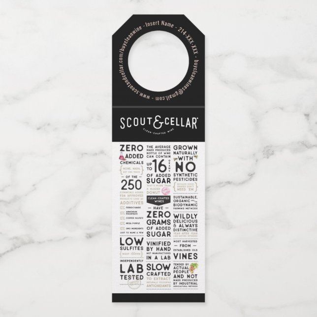 Étiquettes Pour Bouteilles Carte de visite vin SC (Devant)