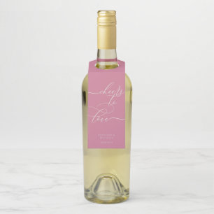 Étiquettes Pour Bouteilles Célébration de fête de signature d'amour rose