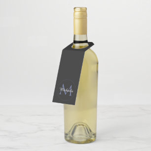 Étiquettes Pour Bouteilles Cercle minimal moderne nom initial monogramme mode