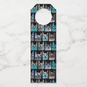 Étiquettes Pour Bouteilles Chats bleus