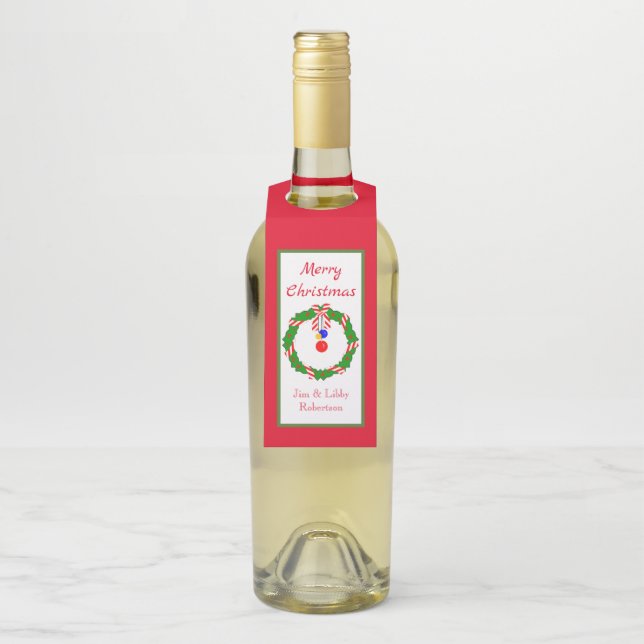 ÉTIQUETTES POUR BOUTEILLES CHIC MERRY CHRISTMAS (Sur bouteille)