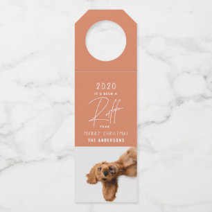 Étiquettes Pour Bouteilles Chien de Noël drôle ruse année simple moderne