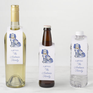 Étiquettes Pour Bouteilles Chiens de Staffordshire à l'aquarelle