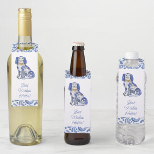 Étiquettes Pour Bouteilles Chiens de Staffordshire à l'aquarelle