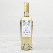 Chinoiserie aquarelle topiaire monogramme Citrus