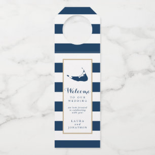 Étiquettes Pour Bouteilles Cintre de faveur de mariage de Nantucket de