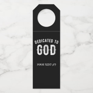 ÉTIQUETTES POUR BOUTEILLES CONSACRÉ À DIEU TEXTE BLANC FROID PERSONNALISABLE