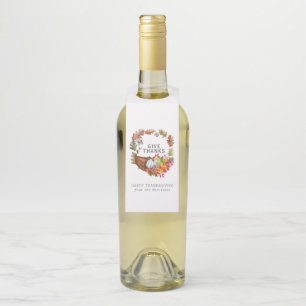 Étiquettes Pour Bouteilles Cornucopia d'automne botanique de Thanksgiving