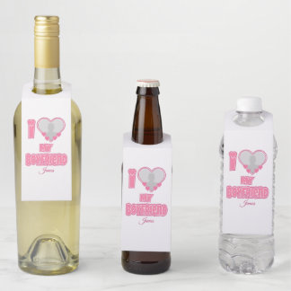 Étiquettes Pour Bouteilles Custom I Love My Boyfriend - Ajouter photo et nom