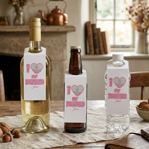 Étiquettes Pour Bouteilles Custom I Love My Boyfriend - Ajouter photo et nom