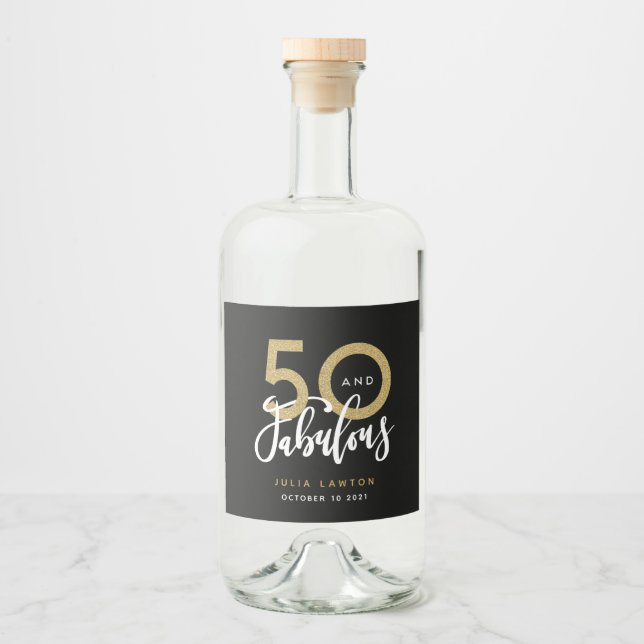 Étiquettes Pour Bouteilles De Liqueur 50 et fabuleuse soirée design (Devant)