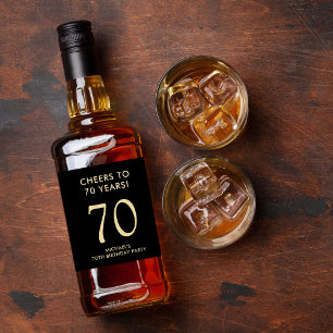 Étiquettes Pour Bouteilles De Liqueur À la fête des 70 ans Fête d'anniversaire 70 ans