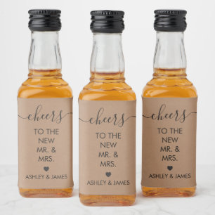 Étiquettes Pour Bouteilles De Liqueur À la nouvelle mariée et au nouveau marié