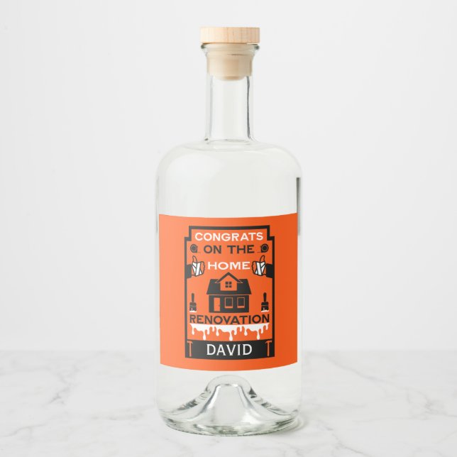Étiquettes Pour Bouteilles De Liqueur Accueil Amélioration Félicitations (Devant)