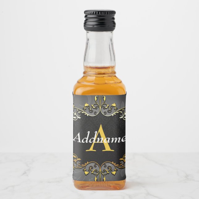 Étiquettes Pour Bouteilles De Liqueur Ajouter votre nom et votre initiale (Devant)