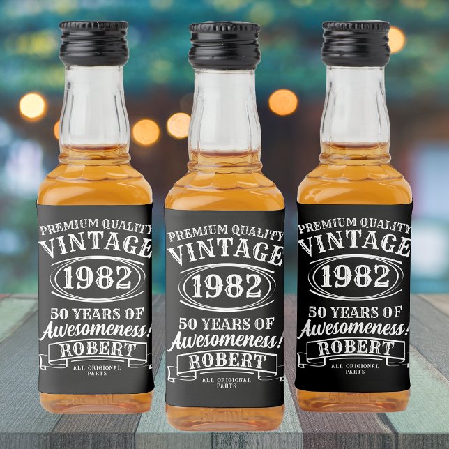 Étiquettes Pour Bouteilles De Liqueur Anniversaire Vintage Personnalisé À La Perfection (Créateur téléchargé)