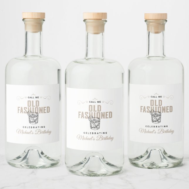 Étiquettes Pour Bouteilles De Liqueur Appelez-moi Anniversaire Retro White Whiskey Anniv (Bouteilles)