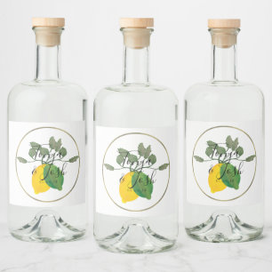 Étiquettes Pour Bouteilles De Liqueur Aquarelle Citron Limoncillo Citron
