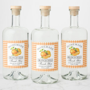 Étiquettes Pour Bouteilles De Liqueur Aquarelle Oranges Orangecello Mariage Merci