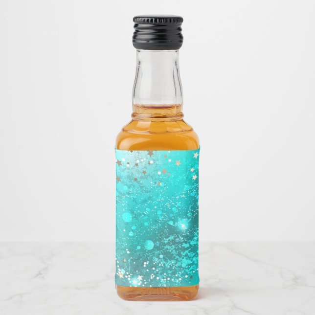 Étiquettes Pour Bouteilles De Liqueur Arrière - plan à huile Turquoise de la menthe (Devant)