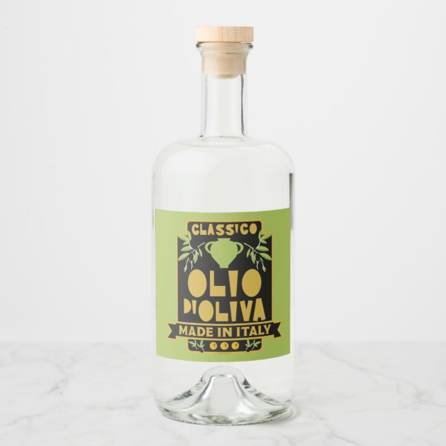 Étiquettes Pour Bouteilles De Liqueur Art de mur d'huile d'olive italienne (Devant)