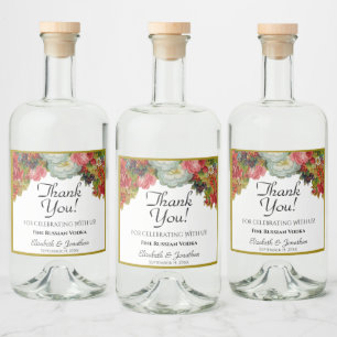 Étiquettes Pour Bouteilles De Liqueur Automne Floral Rustique Mariage Merci